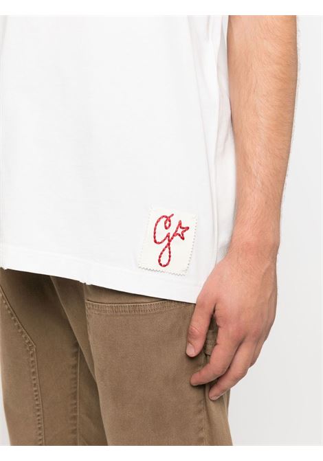 T-shirt a maniche corte con logo ricamato in bianco Golden goose - uomo GOLDEN GOOSE | GMP01220P00063810363